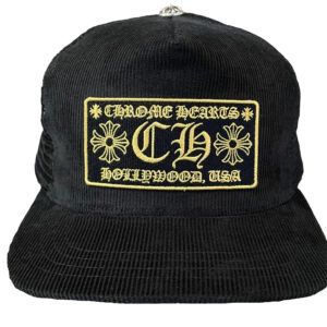 Chrome Hearts CH Hollywood Corduroy Trucker Hat - Black-Gold