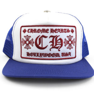 Chrome Hearts CH Hollywood Trucker Hat -Blue-White