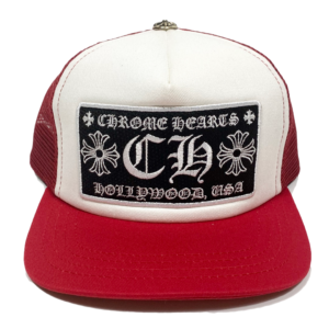 Chrome Hearts CH Hollywood Trucker Hat - Red-White