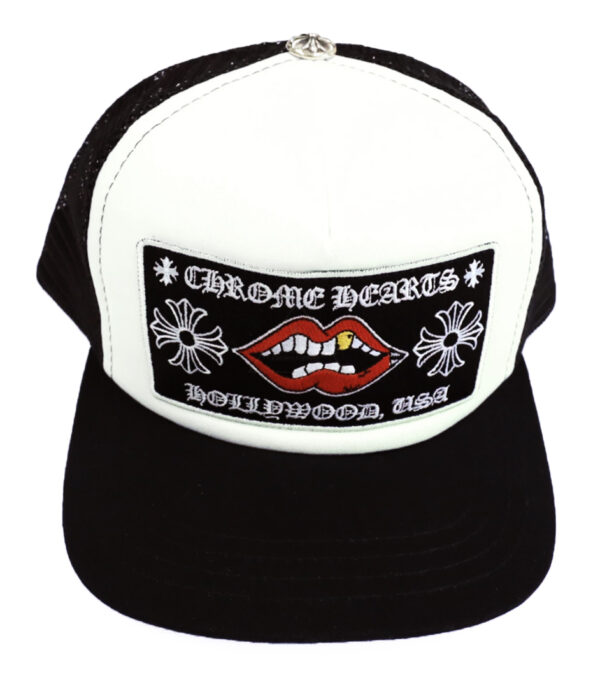 Chrome Hearts Chomper Hollywood Trucker Hat - White-Black