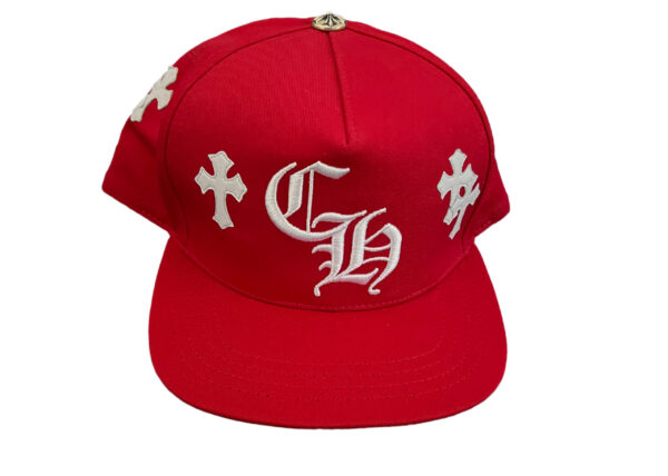Chrome Hearts Cross Patch Baseball Hat - Red