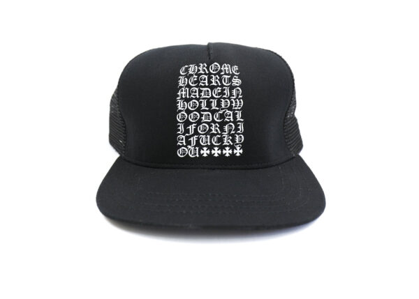 Chrome Hearts Eye Chart Made in Hollywood Trucker Hat - Black