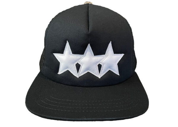 Chrome Hearts Leather Star Trucker Hat - Black-White