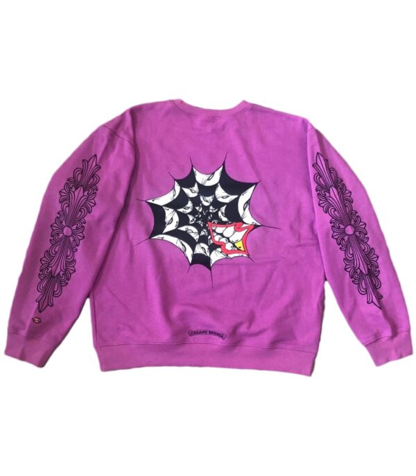 Chrome Hearts Matty Boy Spider Web Sweatshirt - Purple