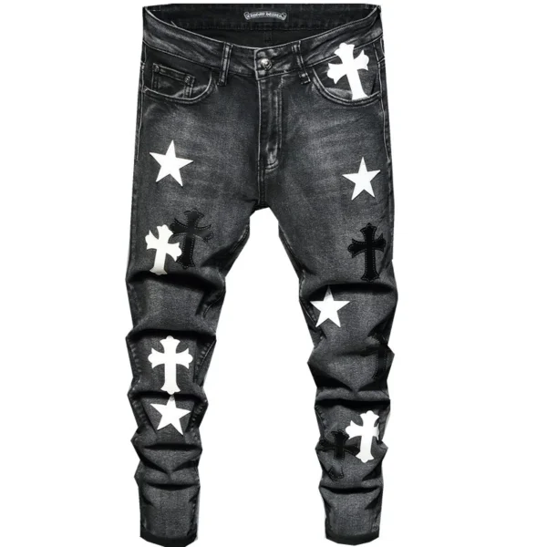 Chrome Hearts Men’s Jeans Cross Embroidery Jeans