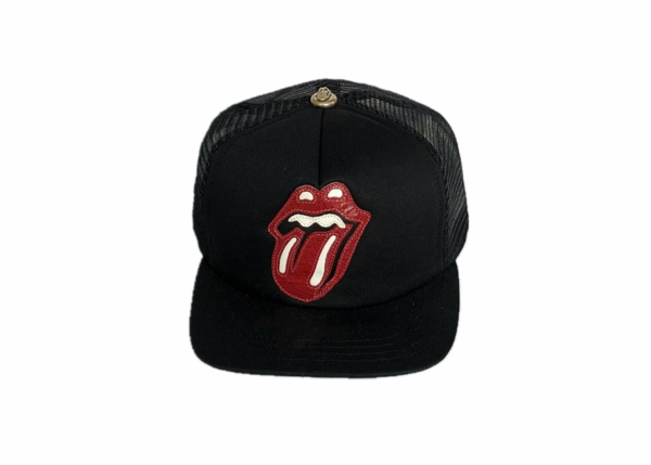Chrome Hearts x Rolling Stones Leather Patch Trucker Hat - Black